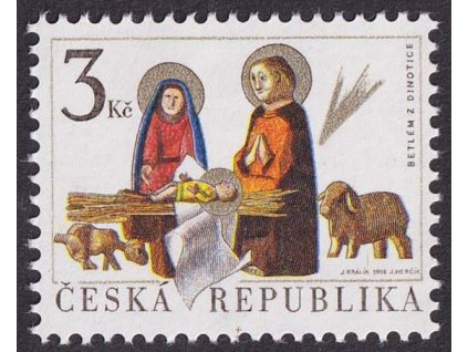 1996, 3 Kč Vánoce, DV - ryska nad druhým "K" (KRÁLÍK), ** , ZP 9/2