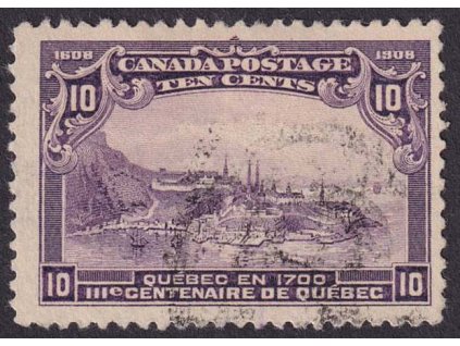 Kanada, 1908, 10 C Quebec, MiNr.89, razítkované
