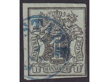 Hannover, 1855, 1 Ggr Znak, MiNr.2, razítkované