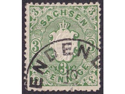 Prusko, 1863, 3 Pf Znak, MiNr.14, razítkované, ohnutý růžek