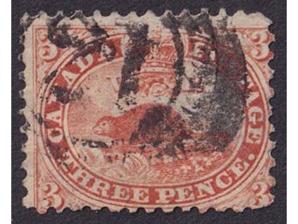 Kanada, 1858, 3 P Bobr, MiNr.8, razítkované