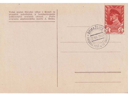 1945, Domažlice, Chodská pouť u Sv. Vavřince, propagační pohlednice