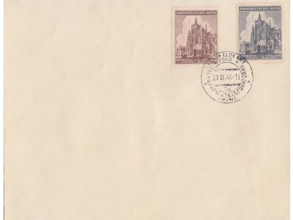 1944, Praha, Telegrafní a telefonní úřad Praha, obálka, neprošlé, drobná omačkání