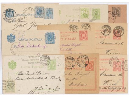 1896/1910, 13 kusů dopisnic, prošlé v letech 1896-1910