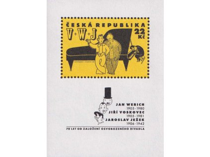 1995, 22 Kč aršík Osvobozené divadlo, VV - dva knoflíčky Nr.87, **