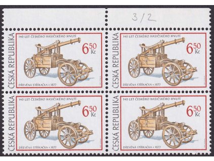 2003, 6.50 Kč Hasičská technika, DV - vykousnutý rámeček, Nr.375, **