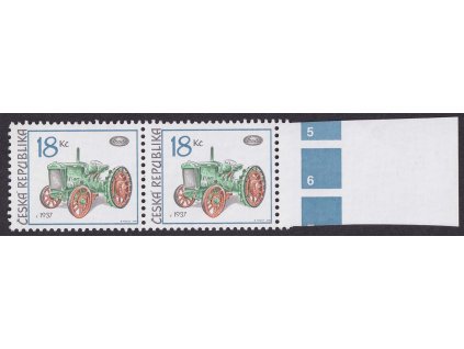 2005, 18 Kč Traktor, DV - ryska mezi levými koly, Nr.449, ** , ZP 15/2