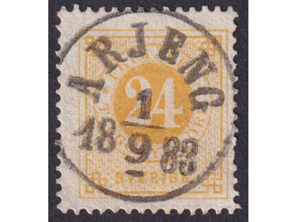 1872, 24 Ö žlutá, MiNr.23B, razítkované, ohyb v růžku