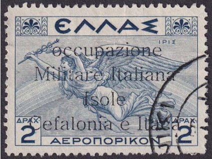 Ithaka, 1935, 2 Dr letecká s přetiskem, MiNr.104, razítkované