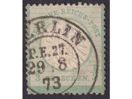 1872, 1/3 Gr smaragdově zelená Orel, MiNr.17b, razítkované