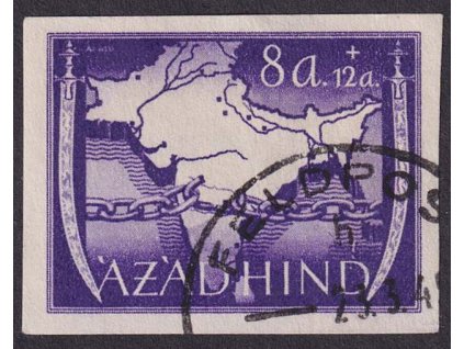 Azad Hind, 1943, 8 A Mapa, MiNr.V, razítkované