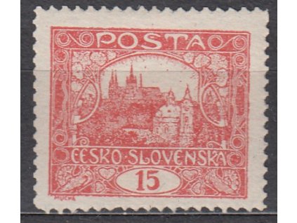 15h cihlově červená, Hz.11 3/4, I.typ spirály + příčkový typ, falzum perforace, Nr.7B, **
