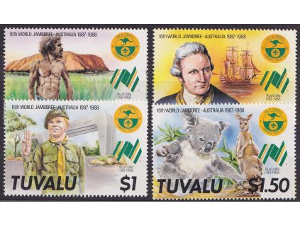 Tuvalu, 1987, 40C-1.50Dolaru série Výročí, MiNr.480-83, **