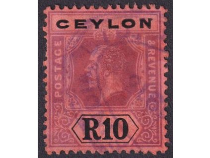 Ceylon, 1911, 10 R Jiří V., MiNr.178, razítkované, dv