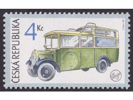 1997, 4 Kč Historická vozidla, DV - ryska nad zadním kolem, Nr.159, **