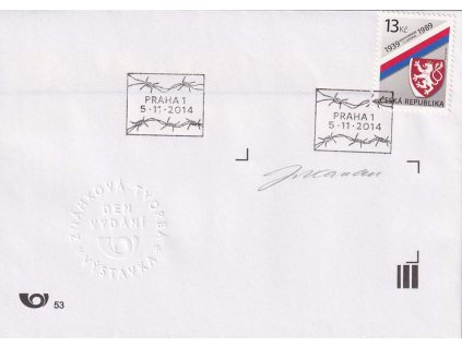 Kavan, podpis na pamětní obálce, 2014
