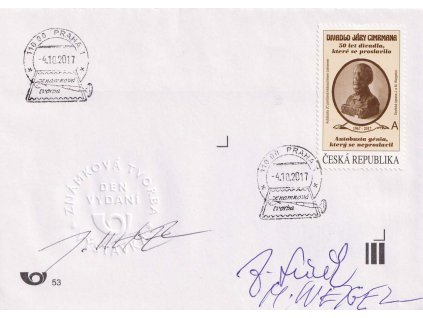 Weigel, podpis na pamětní obálce, 2017