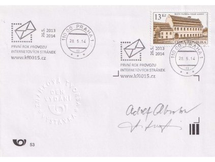 Absolon, Srb, podpisy na pamětní obálce, 2014