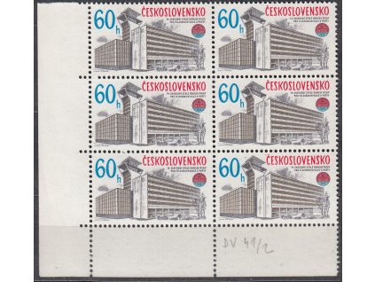 1978, 60h Telekomunikace, rohový 6blok s DV - červená skvrna v 3 "S", Nr.2315, **