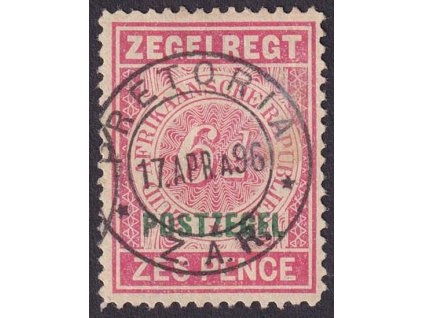 Transwaal, 1895, 6P červená/zelená, MiNr.46, razítkované
