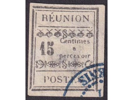 Reunion, 1889, 15 C doplatní, MiNr.3, razítkované, zeslabeno, horší jakost