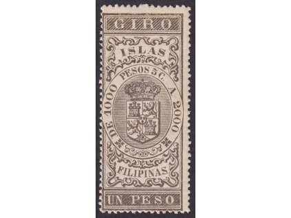 Filipíny, Giro, 1896, 1 P Znak, lokální vydání, * po nálepce