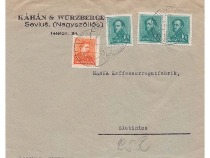 Sevluš, 1939, firemní dopis zasl. v roce 1939 do Slatinic, horší jakost