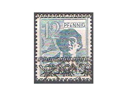 Americká a Britská zóna, 1948, 12Pf s posunem přetisku, dv, razítkovaná