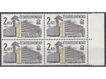 1978, 2Kčs Nová Praha, papír oz, krajový 4blok, Nr.2331xb, **
