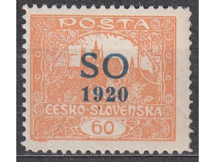 60h červenooranžová, ministr. Řz. 11 1/2, Nr.SO14, * po nálepce