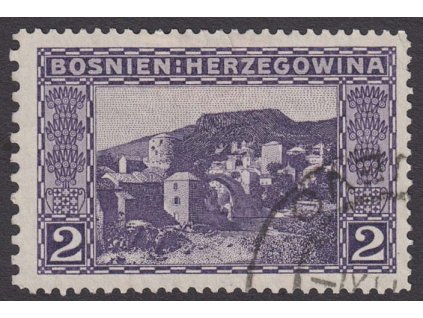1906, 2 H Mostar, smíšené zoubkování, Nr.30, razítkované
