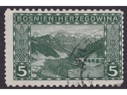 1906, 5 H Krajinka, smíšené zoubkování, MiNr.32, razítkované
