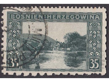 1906, 35 H Krajinka, smíšené zoubkování, MiNr.38, razítko, dv