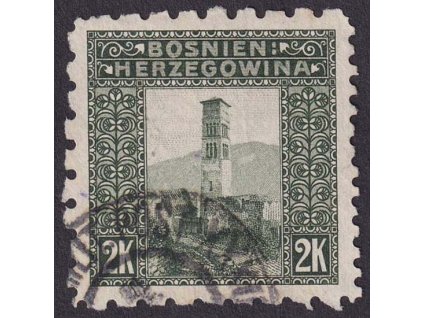 1906, 2 Kr Jajce, smíšené zoubkování, MiNr.43, razítkované