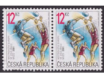 2001, 12 Kč ME ve volejbalu, DV - ryska u pravého rámečku, Nr.291, **