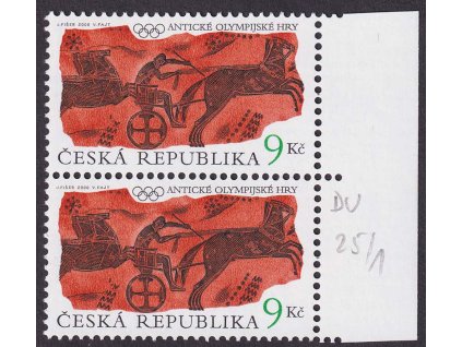 2000, 9 Kč Antické OH, DV - šikmá čára přes "O", Nr.269, ** , ZP 25/1