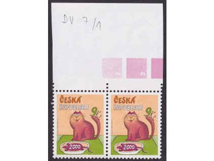 2000, 9 Kč Poslední známka, DV - černý vryp pod rohem, Nr.279, **