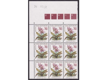 1997, 3.60 Kč Chráněné květiny, DV - skvrna mezi listy, Nr.134, **