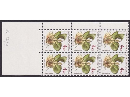 1997, 4 Kč Chráněná květena, DO - stopa moletáže u "A", Nr.135, **