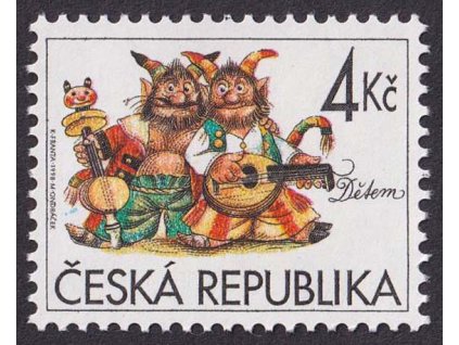 1998, 4 Kč Dětem, DV - modrá skvrna pod ocasem čerta, Nr.189, **