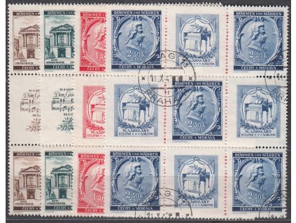 1941, 30h-2.50K Mozart, Nr.68-71,VK-21, razítkované
