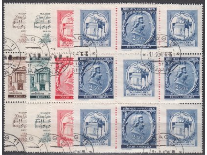 1941, 30h-2.50K Mozart, Nr.68-71,VK-22, razítkované