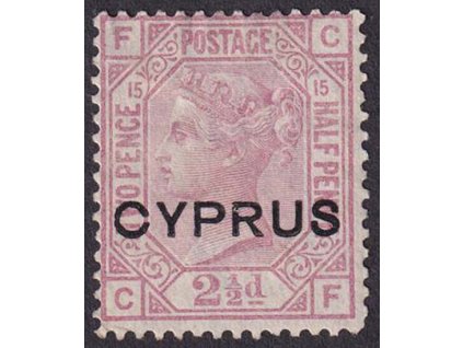 Kypr, 1880, 2 1/2 P Viktoria, Pl. 15, Nr.3, (*)