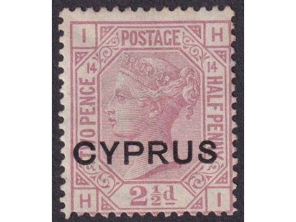 Kypr, 1880, 2 1/2 P Viktoria, Pl. 14, Nr.3, (*)