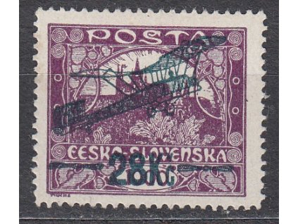 1920, 28Kč/1000h, Hz.13 3/4:13 1/2, zk.Gilbert, Beneš, Nr.L3B, * po nálepce