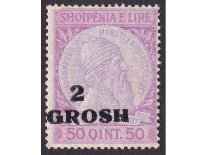 1914, 2 GROSH/50 Q Skanderbeg, MiNr.45, **