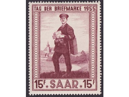 Saarland, 1955, 15 Fr Den známky, MiNr.361, **