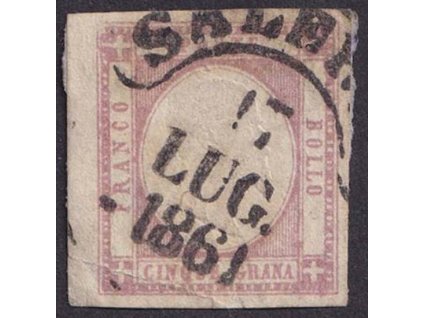 1861, 5 Gr Emanuel, MiNr.5, výstřižek, lom v rohu, kvalita - viz. foto