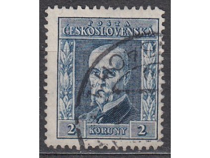 2Kč modrá, I.typ, svislá pr.2, Nr.191, razítkované