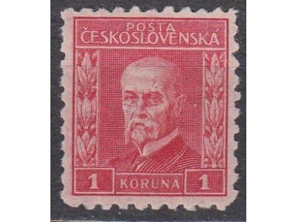 1Kč červená, VI.typ, pr.5, zk.Gilbert, Nr.201, * po nálepce